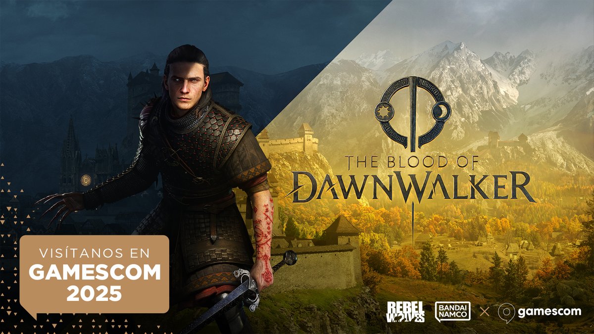 Bandai Namco España (@bandainamcoes) on Twitter photo ¡Adéntrate en el mundo de The Blood of #Dawnwalker en #gamescom2025!
¡Visita nuestro stand ambientado en el valle de Sangora, conoce al equipo de <a href="/RebelWolvesDevs/">Rebel Wolves 🐺🐺🎮</a>, hazte una foto con nuestros vampiros invitados y participa en un montón de actividades especiales! ¡Adéntrate en el mundo de The Blood of #Dawnwalker en #gamescom2025!
¡Visita nuestro stand ambientado en el valle de Sangora, conoce al equipo de <a href="/RebelWolvesDevs/">Rebel Wolves 🐺🐺🎮</a>, hazte una foto con nuestros vampiros invitados y participa en un montón de actividades especiales!