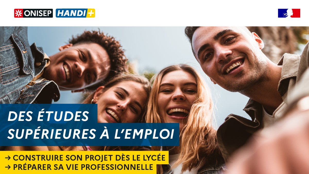 📢 Nveau Handi+ #Onisep : des #étudessupérieures à l' #emploi ! 💼
Véritable guide pour les lycéens, étudiants et jeunes en situation #handicap, il leur donne des clés pour mener leurs études sup dans le meilleures conditions, et accès au monde pro 👉️ fcld.ly/handiplus