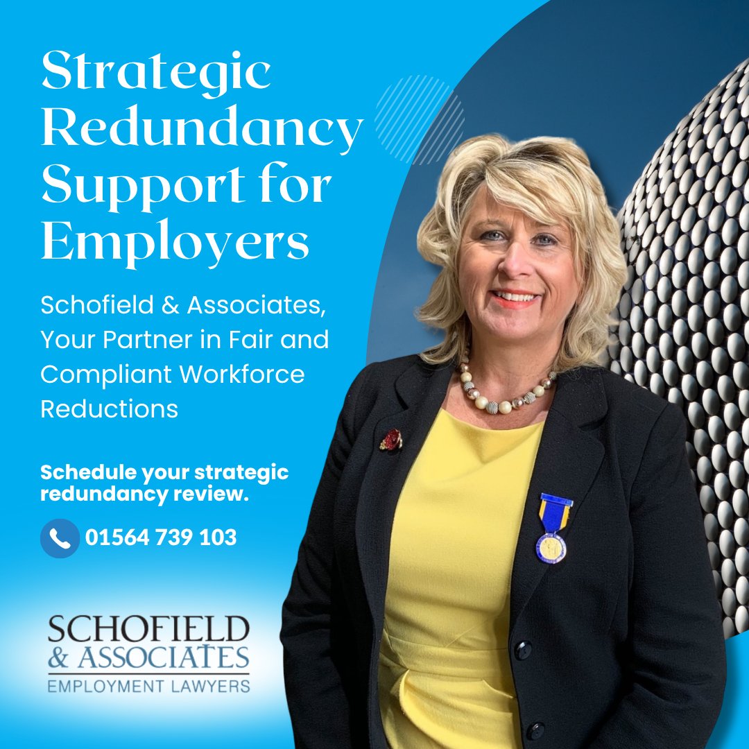 Managing redundancies? We help you handle it legally, fairly and with care. From strategy to consultation, Schofield &amp; Associates supports you every step.

📞 01564 739103
📧 eileen.schofield@schofieldandassociates.co.uk