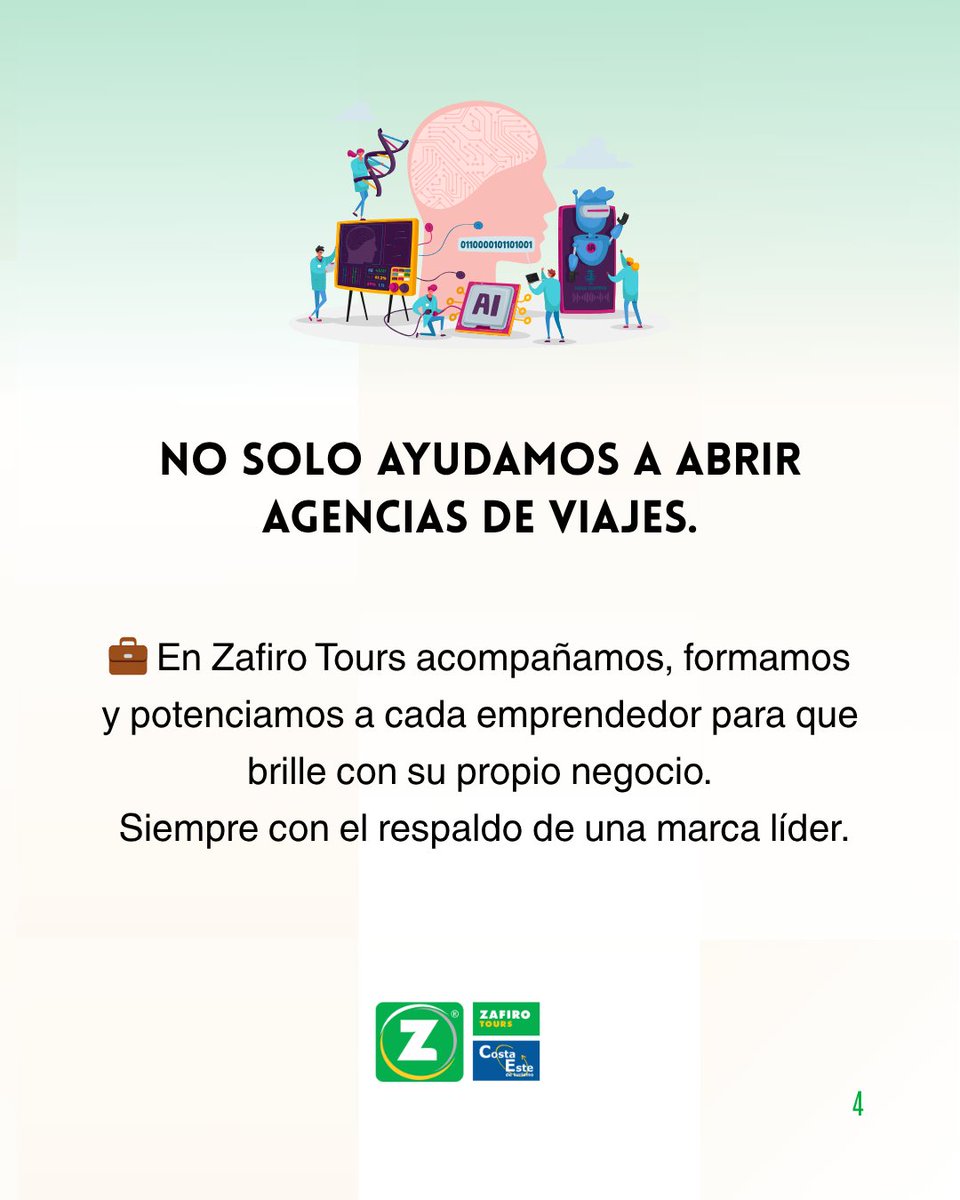 Nuestras agencias de viajes se forman en Inteligencia Artificial 🧠✈️
Apostamos por tecnología, formación continua y asesoramiento real para que cada emprendedor crezca con fuerza.
¿Tú también sueñas con tener tu propia agencia? 🚀
#ZafiroTours #IA #EmprendeConZafiro