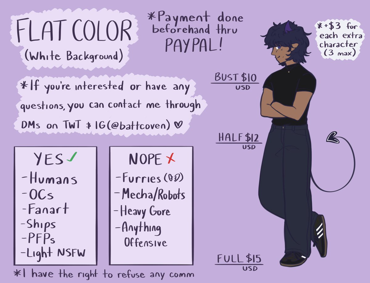 battcoven's tweet image. hii just a reminder that i've opened up my c0mms!! 3 slots each for now. if you're interested or have any questions feel free to reach out!
more info on my kofi: ko-fi.com/battcoven/comm…
rts are highly appreciated 🫶🏽