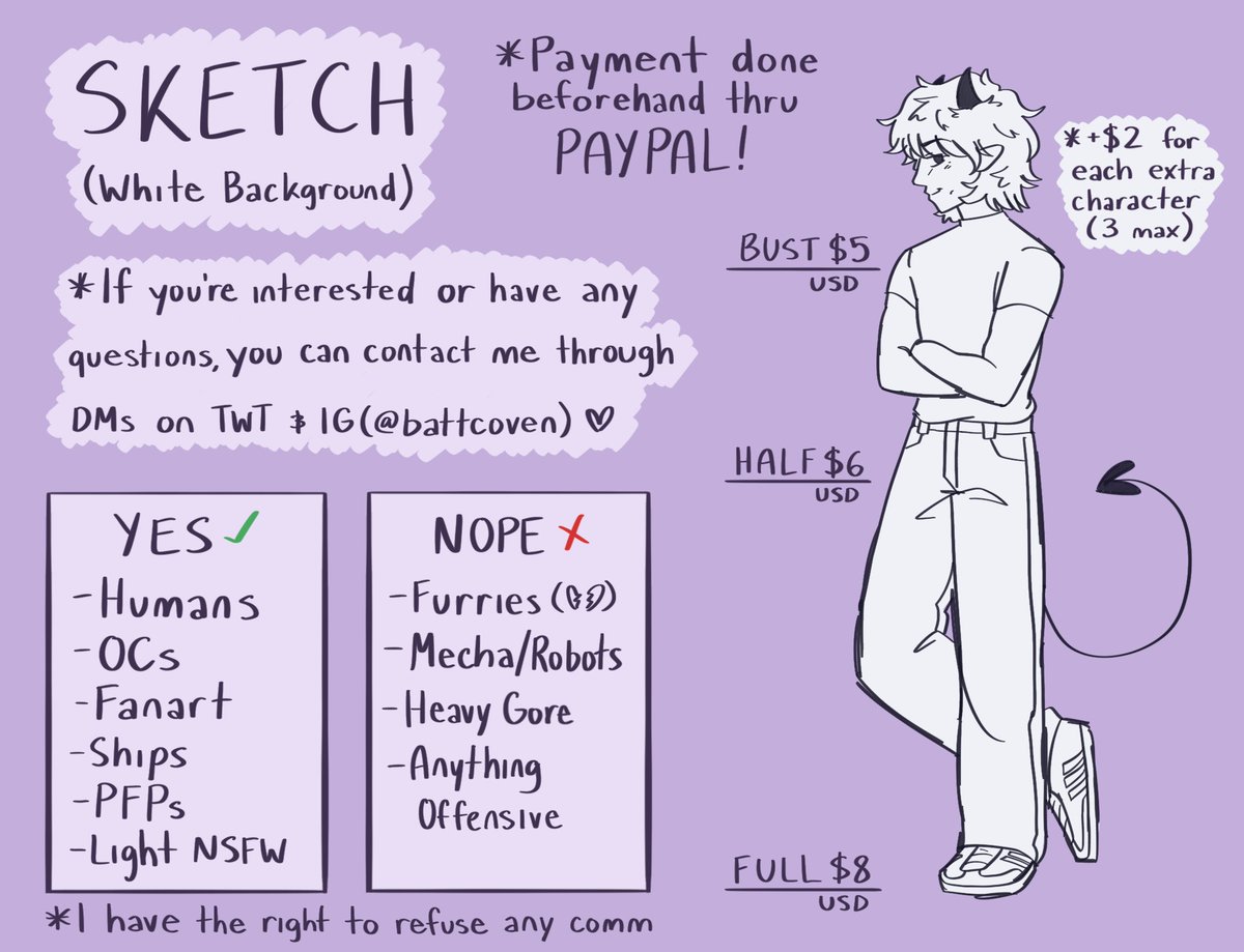 battcoven's tweet image. hii just a reminder that i've opened up my c0mms!! 3 slots each for now. if you're interested or have any questions feel free to reach out!
more info on my kofi: ko-fi.com/battcoven/comm…
rts are highly appreciated 🫶🏽