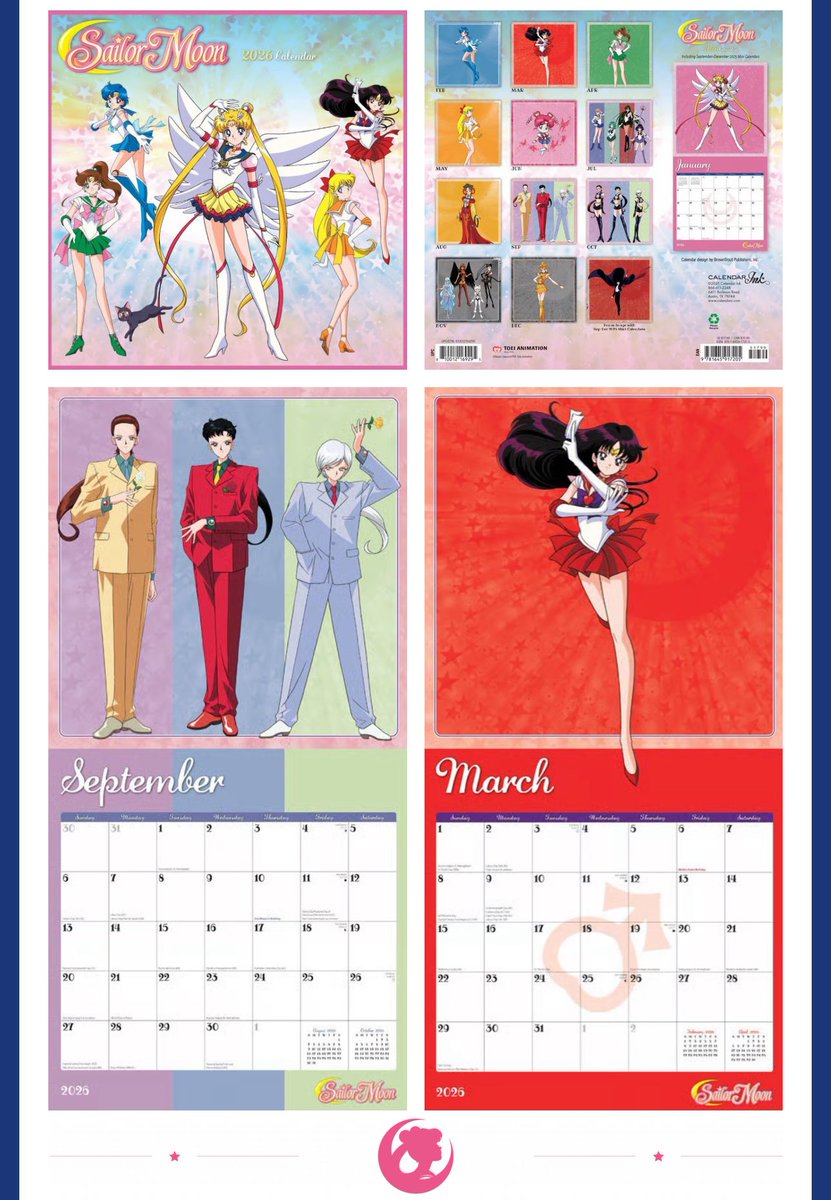 もうアメリカの方が2026年セーラームーンカレンダー出てる､毎年早い