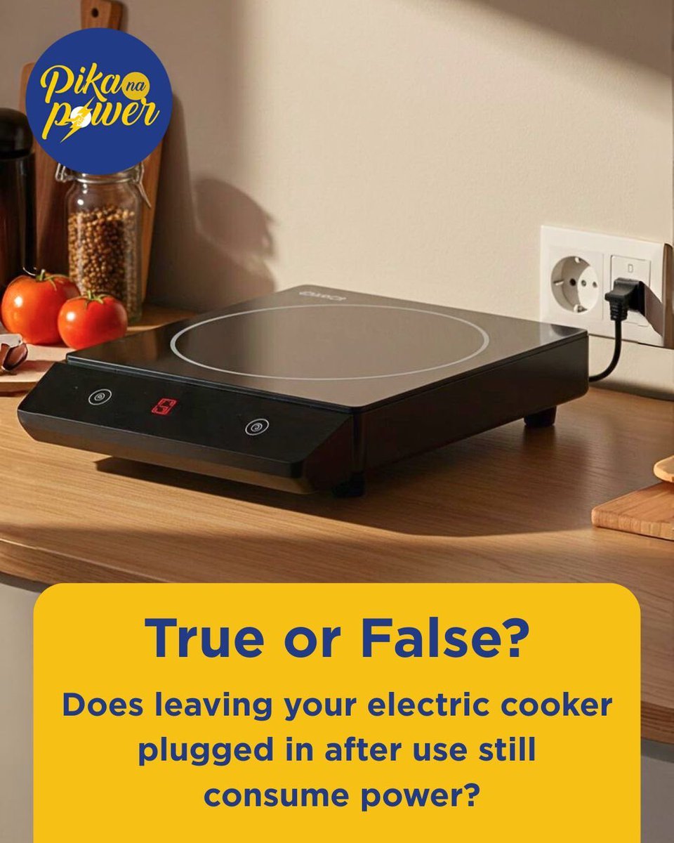 True or false?
Leaving your electric cooker plugged in after use still consumes power.

Comment with your answer and tag someone who always forgets to unplug! 😅
#PikanaPower #CleanCookingKE