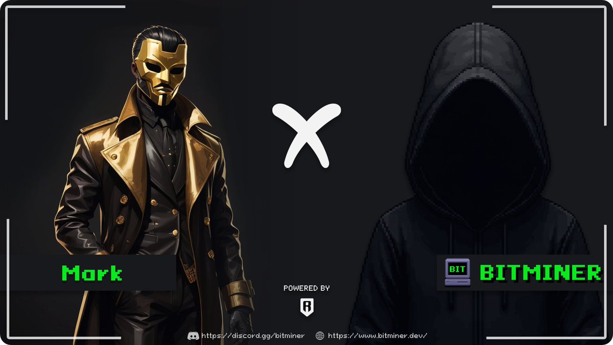 Join
<a href="/0xbitminer/">Bitminer</a> 
for an OG ROLE and GTD giveaway!  1 OG Spots Up For Grabs!  5 GTD WL Spots Up For Grabs!   To enter:   Follow
<a href="/0xbitminer/">Bitminer</a>
<a href="/CryptoMarkka/">Mark</a> 
discord.gg/vWMwDmQH
Like &amp;  Retweet  Tag 3  friends  
 Drop your Ronin address (no RNS)  Join: 
🚩07/19/25 10pm PHT