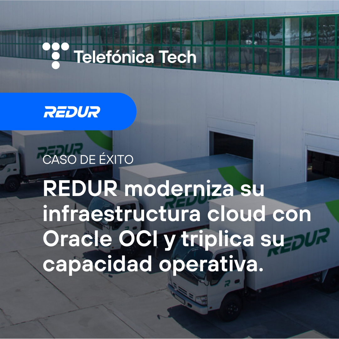 TelefonicaTech's tweet image. ☁ @REDUR ha migrado a @Oracle Cloud Infrastructure para escalar su negocio, automatizar procesos y crecer en Europa.

Todo con el apoyo de Telefónica Tech, sin interrupciones y con visión a futuro.

#DoItWithTech
#PartnersWithTech