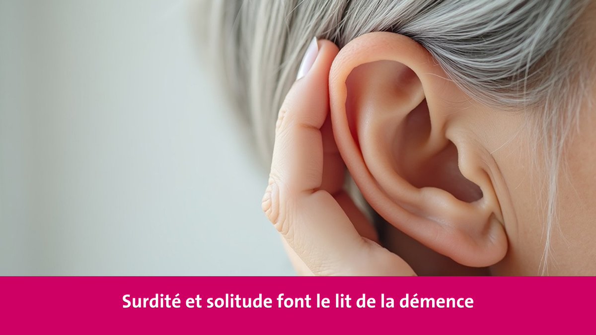 UNIGEnews's tweet image. Une équipe de l’UNIGE a découvert que la surdité accélère particulièrement le déclin cognitif chez les personnes qui se sentent seules, qu’elles soient objectivement isolées ou non.
👉ow.ly/pUBn50WqnjW
#UNIGE #psychologie #recherche #sciences
@KliegelMatthias