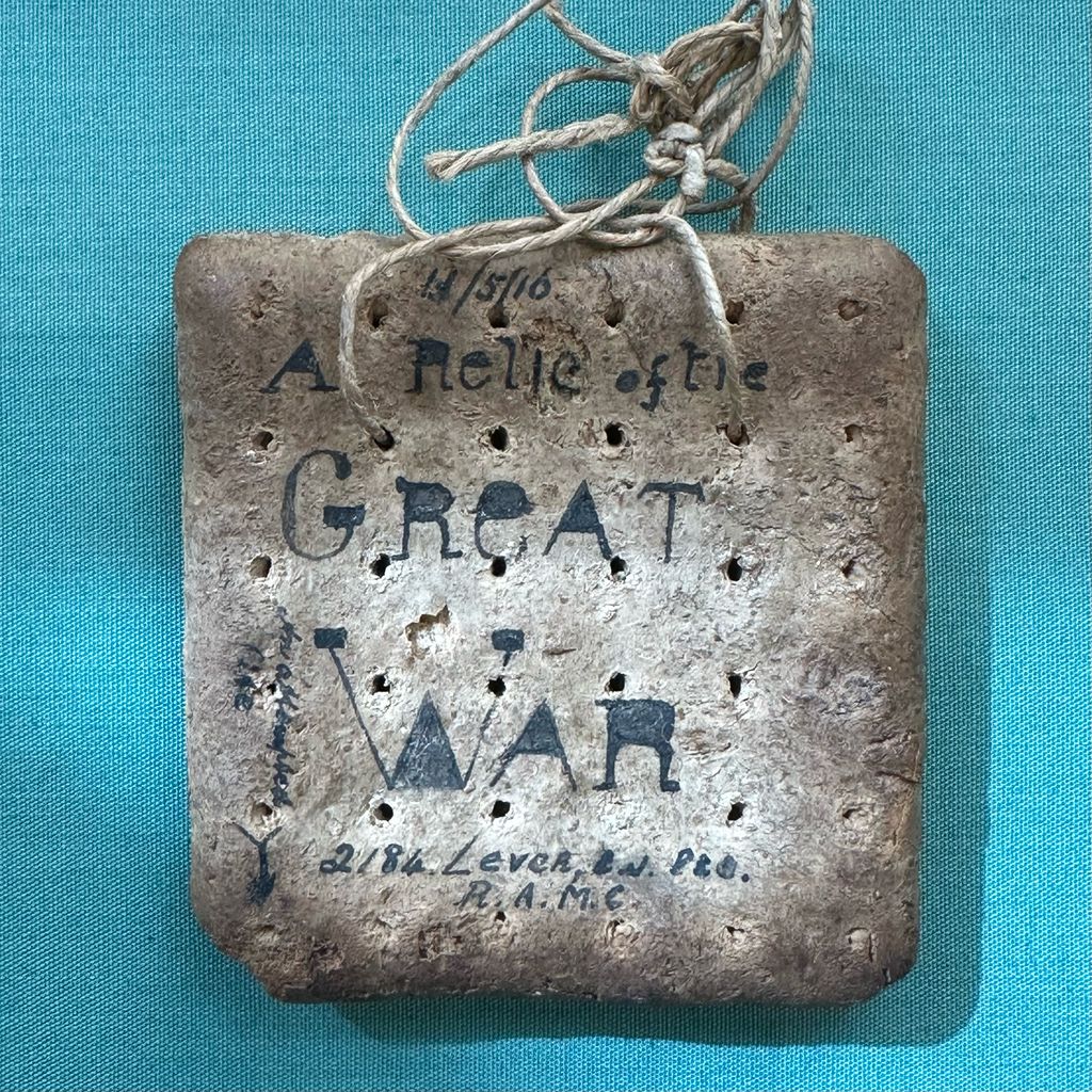 Normandy661944's tweet image. First World War biscuits, Reading Museum (Huntley and Palmer, who made the biscuits, were based in Reading). My photos.
