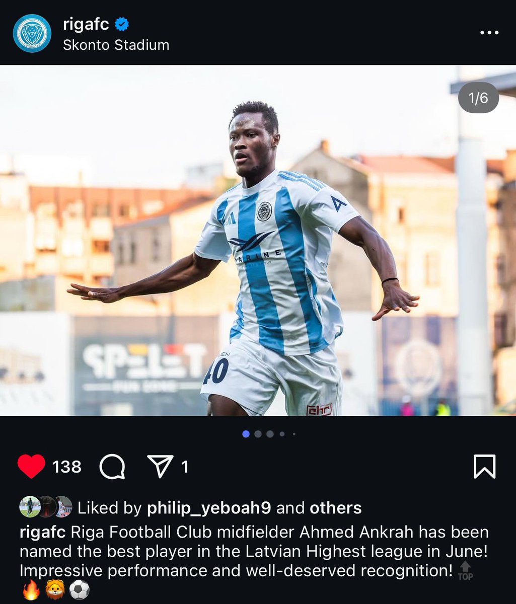 You crushing it! Your hard work and dedication are truly inspiring. Keep shining and making the most of this amazing season! 💪🔥 #AnkrahAhmed  <a href="/RigaFC_Official/">Riga FC</a> #LifeTransformationAgenda