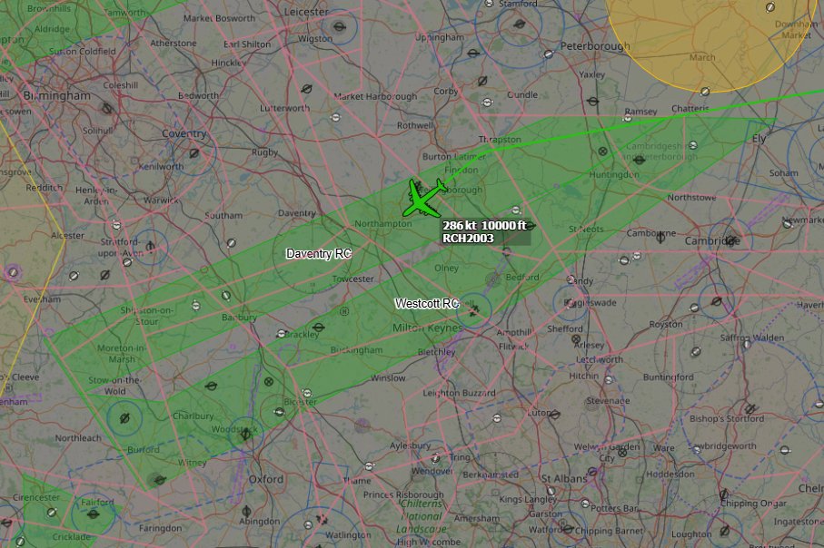 Andyyyyrrrr's tweet photo. 08:53 REACH 2003 USAF C-5/M Galaxy
Inbound RAF Fairford from Ramstein AFB #ETAR for #RIAT25.
Heading down the Daventry corridor, expecting vectors for the ILS RW27 at Fairford.
Working Swan Mil 252.870
#RCH2003 Tail : 86-0012 https://t.co/848M2CbtNy