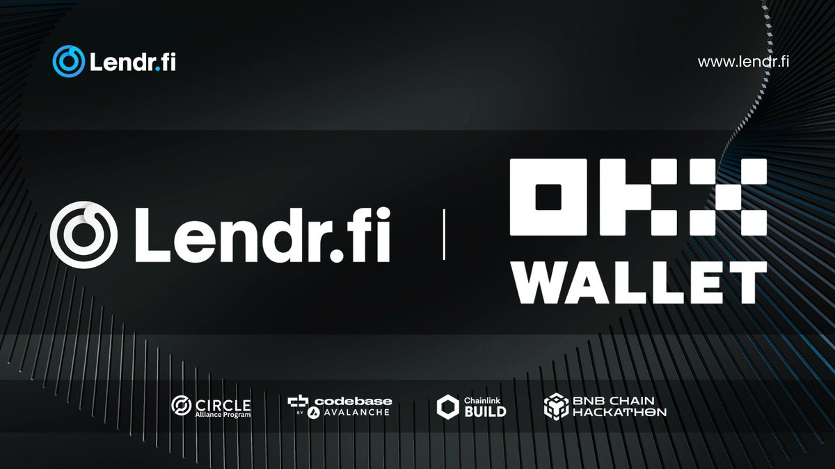 lendrfi's tweet image. Our @OKX @Wallet x @LendrFi $100k Campaign is LIVE! 📢
$100k worth of prizes for participants over the next 30 days! 👇
web3.okx.com/cryptopedia/ev…
This partnership gives @LendrFi access to @OKX's 60M+ Web3 users and massive exposure across their social channels.
Don't miss out!