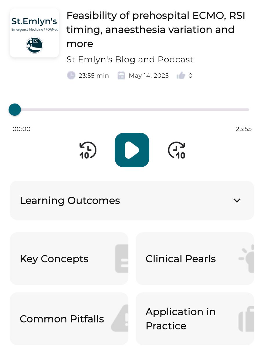 MedPodLearn's tweet image. Every podcast episode will have educational extras to further embed learning: key concepts, clinical pearls, common pitfalls, application in practice as well as learning outcomes.