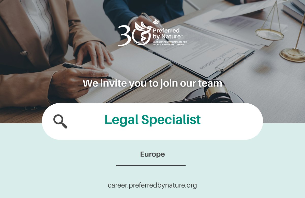 ⚖️We’re hiring a Legal Specialist in #Europe! 🤝 Join our team and support the effective management of our #legal compliance and risk, while contributing to our global #sustainability mission. 🔍Find out more: career.preferredbynature.org/jobs/6116427-l…