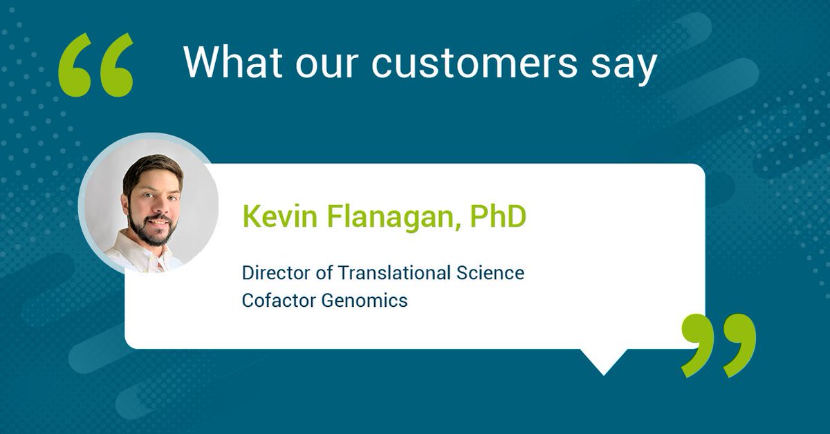 lexogen's tweet image. 📣 “Low tech variability is key to delivering predictive results.” — Dr. Kevin Flanagan, @CofactorGenomics Lexogen’s QuantSeq kits power #OncoPrism: fast, reliable RNA-seq from low-input #FFPE. Watch the webinar: tinyurl.com/6hsks2t3 #CancerDiagnostics #PrecisionMedicine
