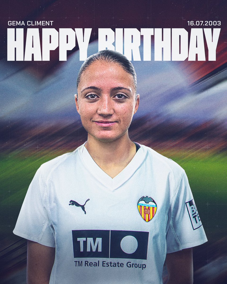 💫 Hoy es un día muy 𝐄𝐒𝐏𝐄𝐂𝐈𝐀𝐋 para… 
Gema Climent 👏

🥳 Gema cumple 2️⃣2️⃣ y celebra su primer cumpleaños 🎂 como valencianista 🦇

🧡 ¡𝐅𝐞𝐥𝐢𝐜𝐢𝐝𝐚𝐝𝐞𝐬 de parte de toda la familia del #VCFfem! 
 
#Felices22Gema 🎉 
#ADNVCF