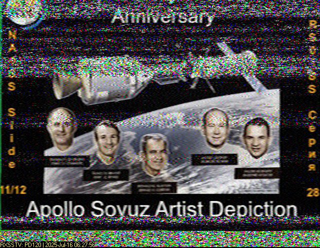 LisaBromfield's tweet image. After playing around with my antenna and SDR I managed to get this SSTV image from the ISS. It was only ~30° above the horizon so hopefully will get a better result tomorrow when I have a better pass. #ISS #ARISS