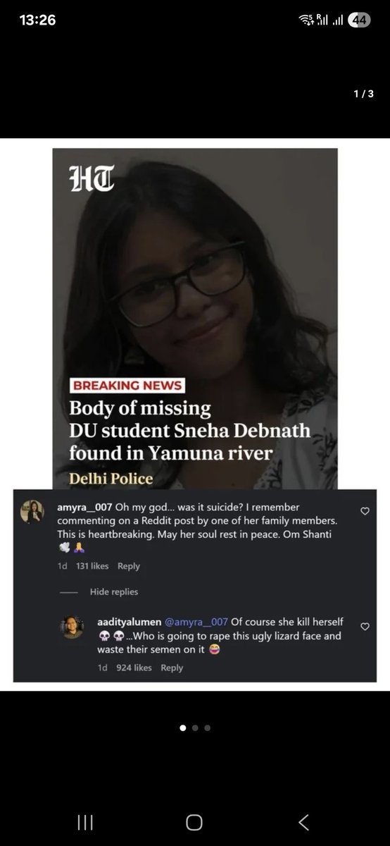 justforsooya's tweet image. hello @UBuffalo you have a student pursuing MS in AI aaditya Verma from India
hes sharing his degenerate remarks over a girl in India who died by suicide Sneha Debnath, and making extremely henious comments over the late girl
Is this the kind of people you want in your uni