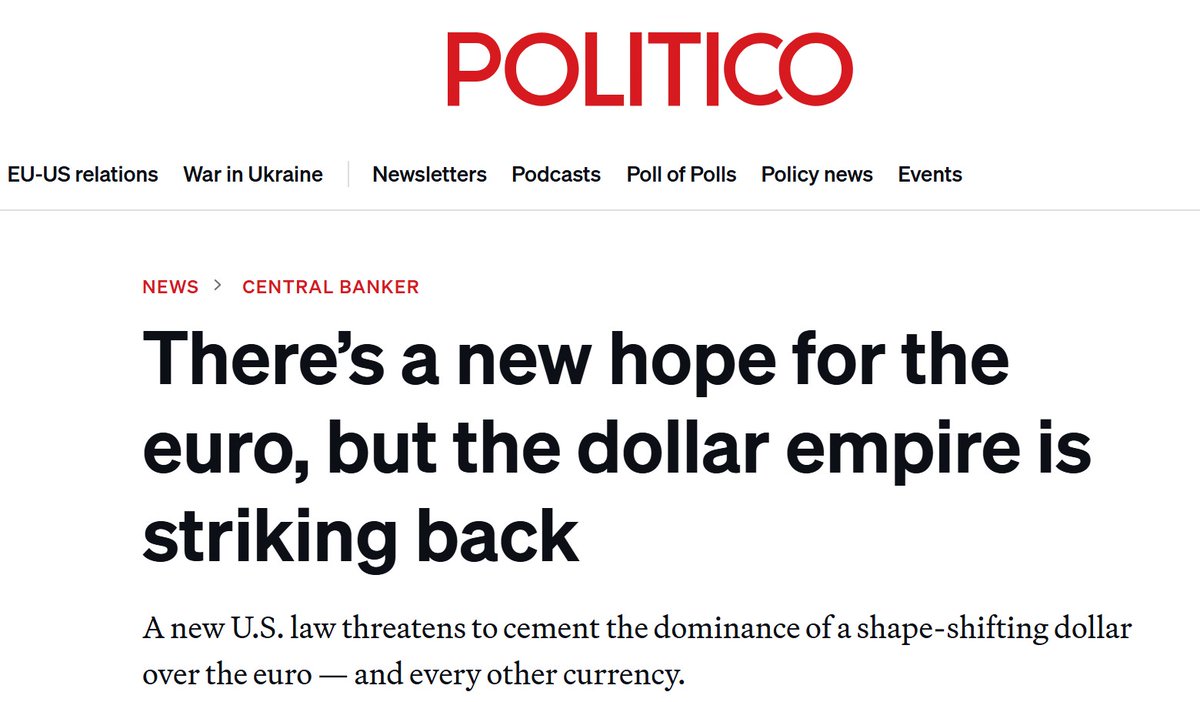 brunello_rosa's tweet image. My latest interview with @izakaminska for @politico on the ongoing race between #US, #Eurozone and #China for the domination of the #digital #currencies #market.
Read it here:
politico.eu/article/genius…
