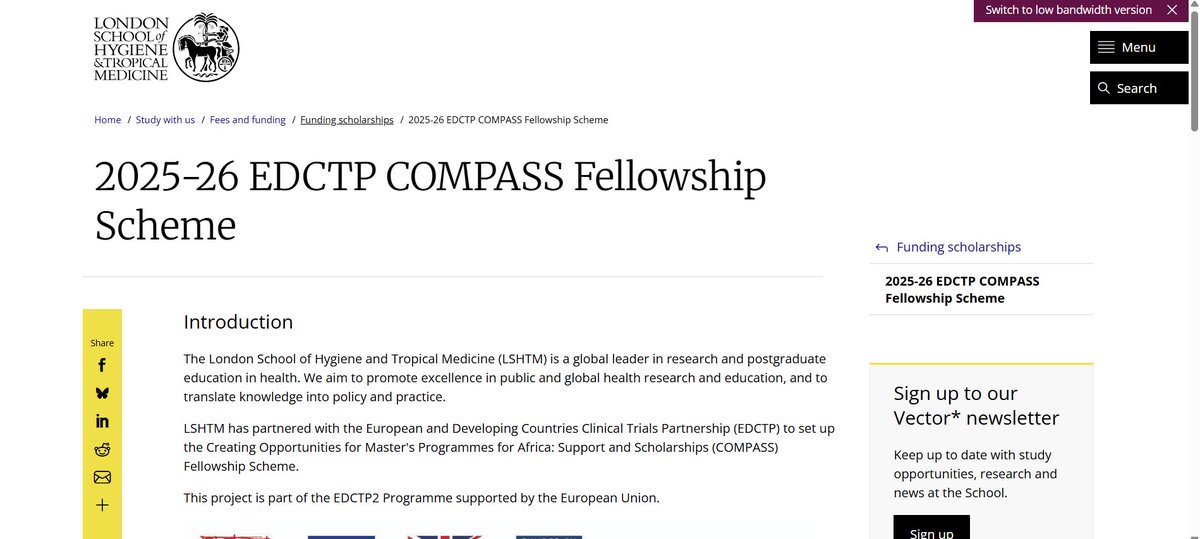 ASLM (@aslm_news) on Twitter photo Are you a public health professional in sub-Saharan Africa? <a href="/LSHTM/">London School of Hygiene & Tropical Medicine</a>, in partnership with <a href="/EDCTP/">EDCTP</a>, invites applications for the newly launched Creating Opportunities for Master's Programmes for Africa: Support and Scholarships (COMPASS) Fellowship Scheme.
This prestigious Are you a public health professional in sub-Saharan Africa? <a href="/LSHTM/">London School of Hygiene & Tropical Medicine</a>, in partnership with <a href="/EDCTP/">EDCTP</a>, invites applications for the newly launched Creating Opportunities for Master's Programmes for Africa: Support and Scholarships (COMPASS) Fellowship Scheme.
This prestigious