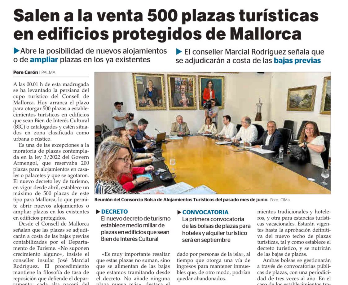 El PP parla de contenció mentre continuen augmentant les places turístiques sense fre. Ara en edificis protegits.

Mentre les illes peten de saturació, seguim sense límit i amb més negoci pels de sempre.

Això és el Govern de la paraula ABANdonada.

🔗 ultimahora.es/noticias/local…