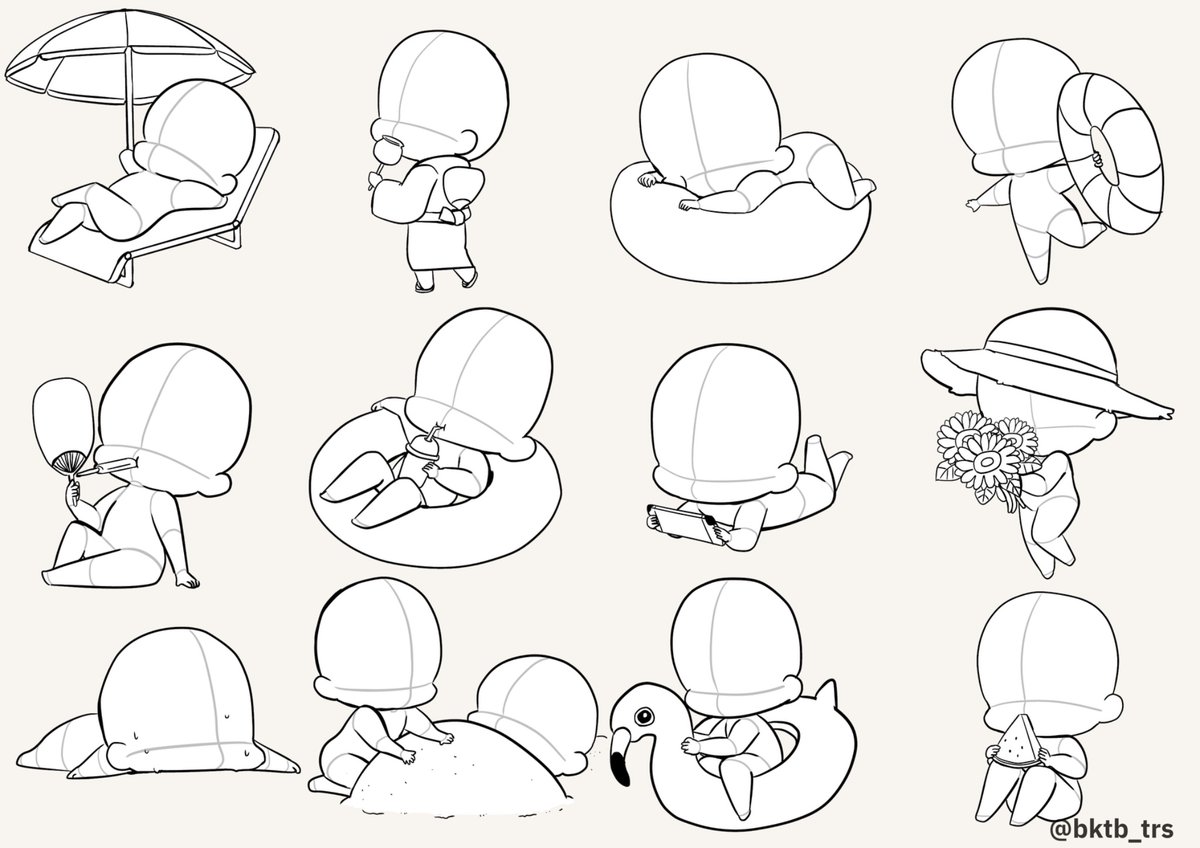 bktb_trs's tweet image. 夏休みトレス素材
