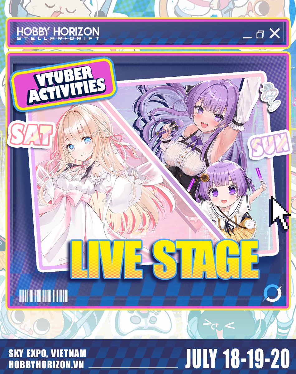 hobby_horizon's tweet image. 『 𝐇𝐇𝟐𝟓 𝐇𝐈𝐆𝐇𝐋𝐈𝐆𝐇𝐓 𝐀𝐂𝐓𝐈𝐕𝐈𝐓𝐘: 𝐋𝐈𝐕𝐄 𝐒𝐓𝐀𝐆𝐄 𝐏𝐄𝐎 & 𝐑𝐀𝐘 』
Mark your calendars on CREATOR STAGE so you don’t miss a beat:
- 🌸@yukinoshitapeo LIVE STAGE – 1:00 PM | Saturday, July 19
- 🌻🐹@rayotsuka & Reika LIVE STAGE – 1:00 PM | Sunday, July 20