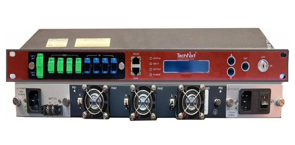 technxt_ea1's tweet image. 🔋 TECHNXT OV-19*4D EDFA
1550nm dual-stage fiber amplifier
🔸 Up to 37dBm output
🔸 Built-in CWDM per port
🔸 CATV + PON multiplexing
🔸 Ideal for large FTTH networks
🌐 technxt.com | 📞 7835003599
#TECHNXT #EDFA #FiberOptics #FTTH #OpticalTransceivers #TechInfra
