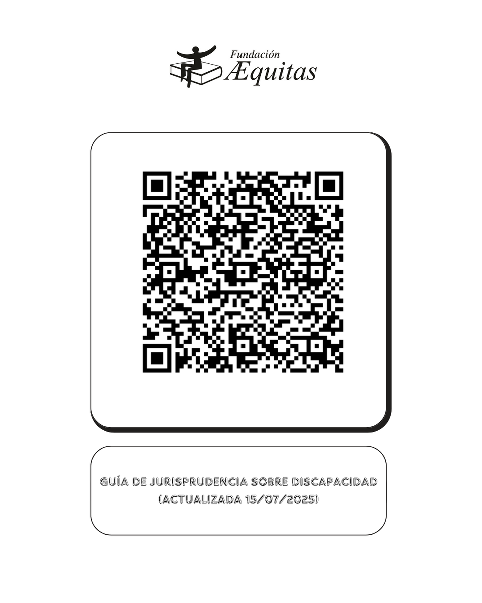 ⚖️La sección jurídica de la Fundación Aequitas acaba de actualizar la Guía de Jurisprudencia sobre Discapacidad, donde se recogen y comentan las sentencias del Tribunal Supremo dictadas con posterioridad a la entrada en vigor de la Ley 8/2021 en esta materia.

Esta jurisprudencia