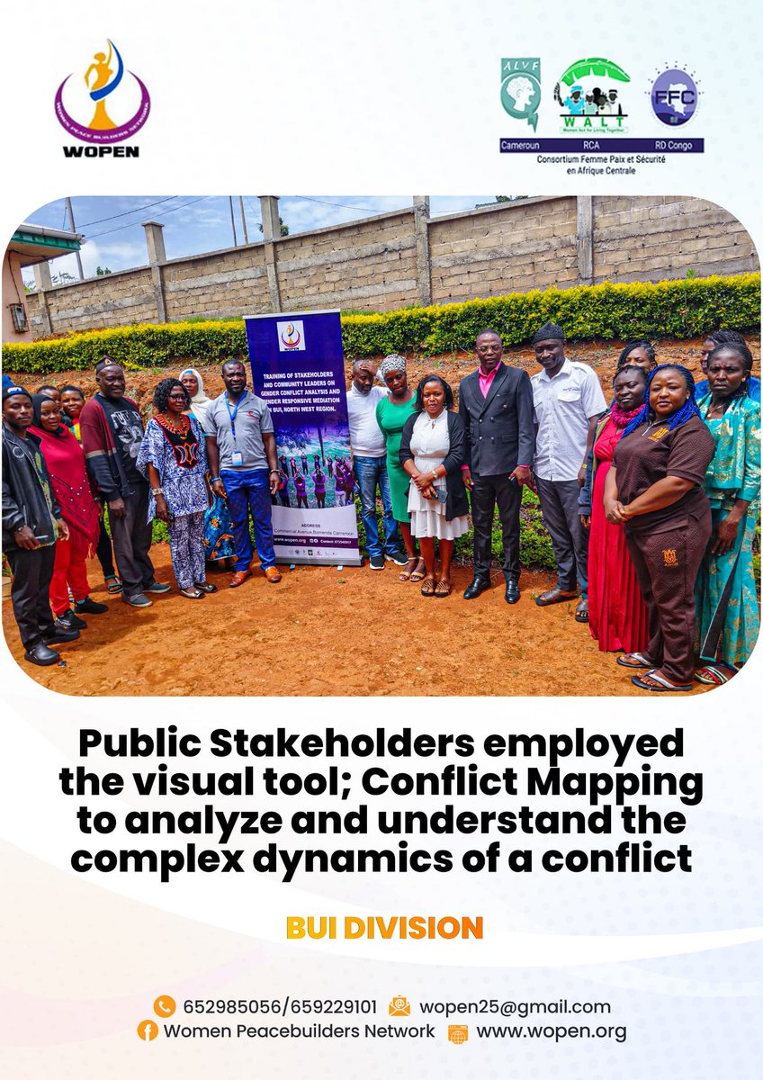 Empowering Peace in Bui Division. Public stakeholders explored Conflict Mapping visually analyzing actors, power dynamics &amp; root causes to uncover paths to resolution.

Together, we’re shaping peaceful, inclusive communities. 💪🌍
#Peacebuilding #ConflictResolution #WOPEN #MOHCAM