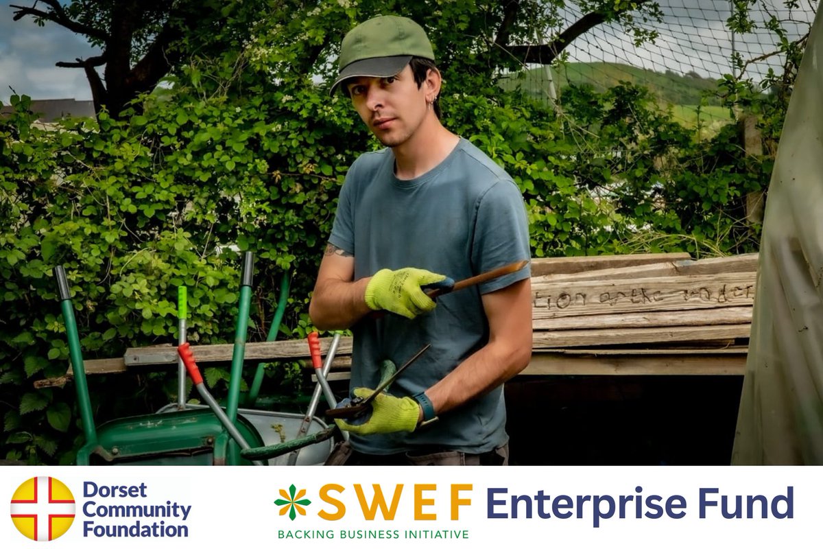 DorsetComFnd's tweet image. When #Bridport gardener James Ball&apos;s business reached a plateau our SWEF Enterprise Fund grant provided £1,300 to buy the tools and equipment he needed to expand.
If you are aged 18-30, find out how a SWEF grant could help your business:
dorsetcommunityfoundation.org/funds/swef-ent…