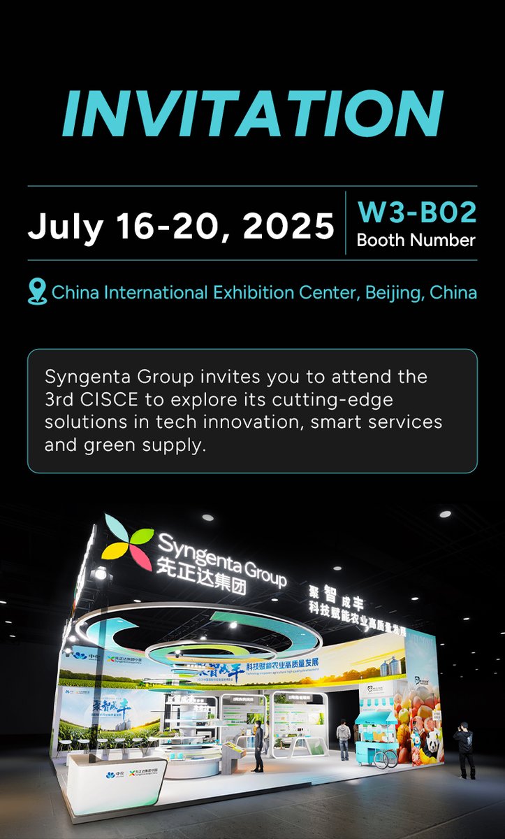 Sinochem (@sinochemnews) on Twitter photo Syngenta Group is participating in the 3rd China International Supply Chain Expo from July 16 to July 20, showcasing its cutting-edge solutions across tech innovation, smart services and green supply. <a href="/China_CISCE/">China International Supply Chain Expo</a> Syngenta Group is participating in the 3rd China International Supply Chain Expo from July 16 to July 20, showcasing its cutting-edge solutions across tech innovation, smart services and green supply. <a href="/China_CISCE/">China International Supply Chain Expo</a>