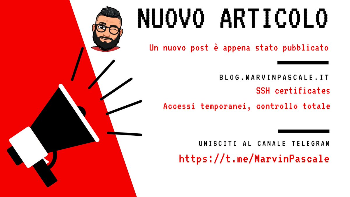 l_onnipotente's tweet image. SSH certificates
Accessi temporanei, controllo totale
blog.marvinpascale.it/posts/2025/ssh…
#linux #opensource #sicurezza