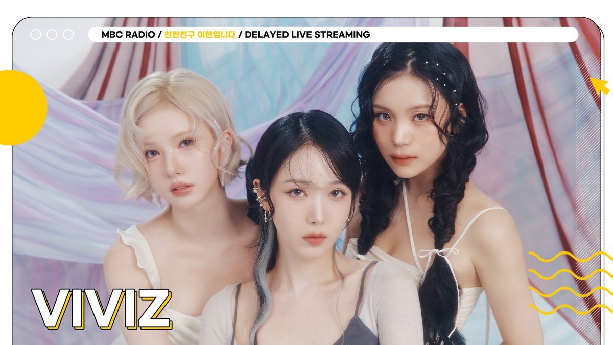 radiombc's tweet image. 🟡MBC RADIO LIVE STREAMING
친한친구 이현입니다
WITH #비비지
7/16(WED) 24:30PM(KST)
#VIVIZ will appear on MBC RADIO Live Streaming!
📎youtu.be/FcTwpZV46cE
@VIVIZ_official #La_La_Love_Me #라라럽미
#친한친구이현입니다 #친한친구 #MBCRADIO
