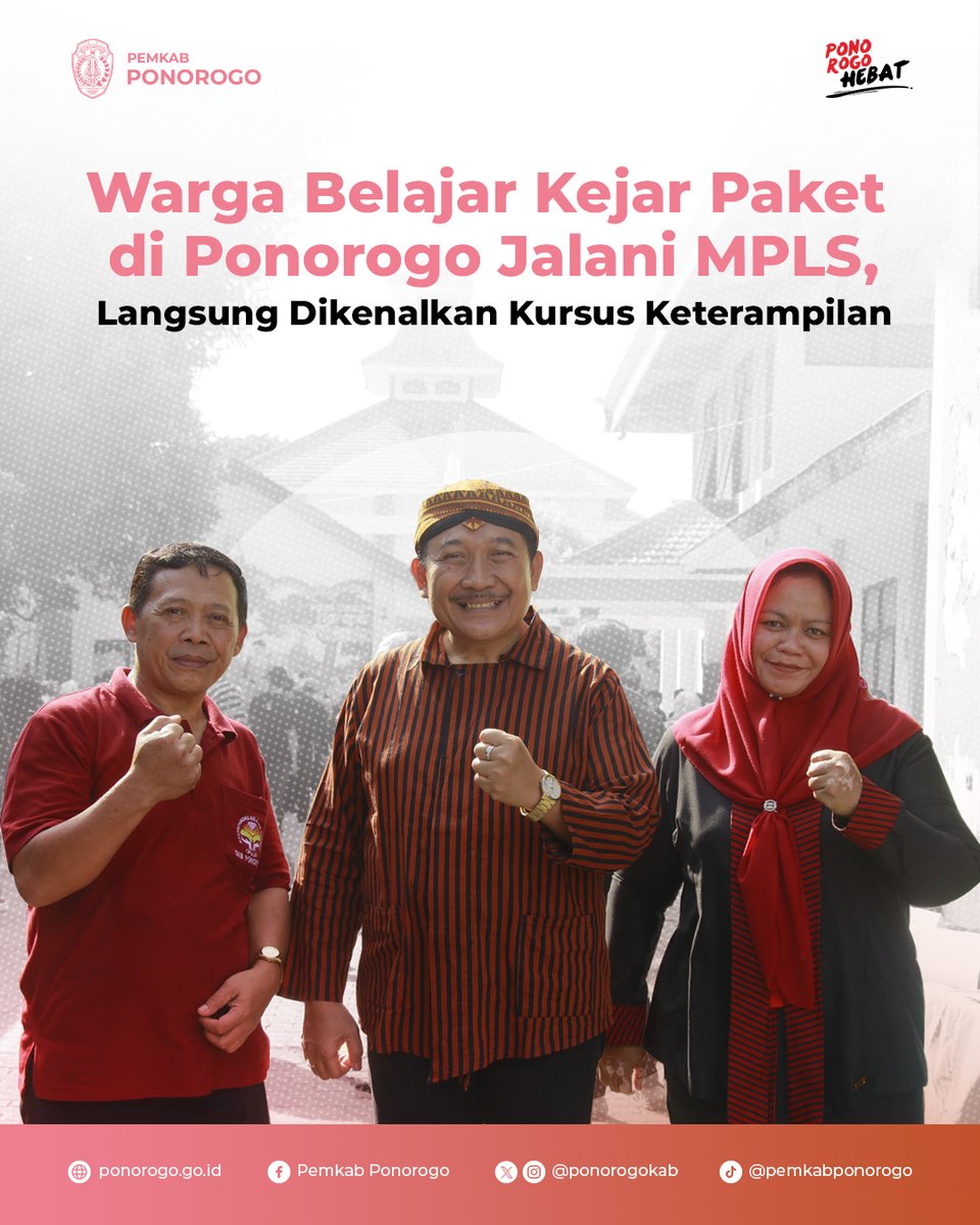 PonorogoKab's tweet image. “Memberikan pemahaman tentang lingkungan belajar di SKB, termasuk sistem pembelajaran yang unik, serta penguatan keterampilan berbasis kursus,” kata Kepala SKB Ponorogo Arif Pudianto.

Selengkapnya: ponorogo.go.id/2025/07/16/war…

#ponorogoHEBAT #ponorogokab #mpls #pendidikan
