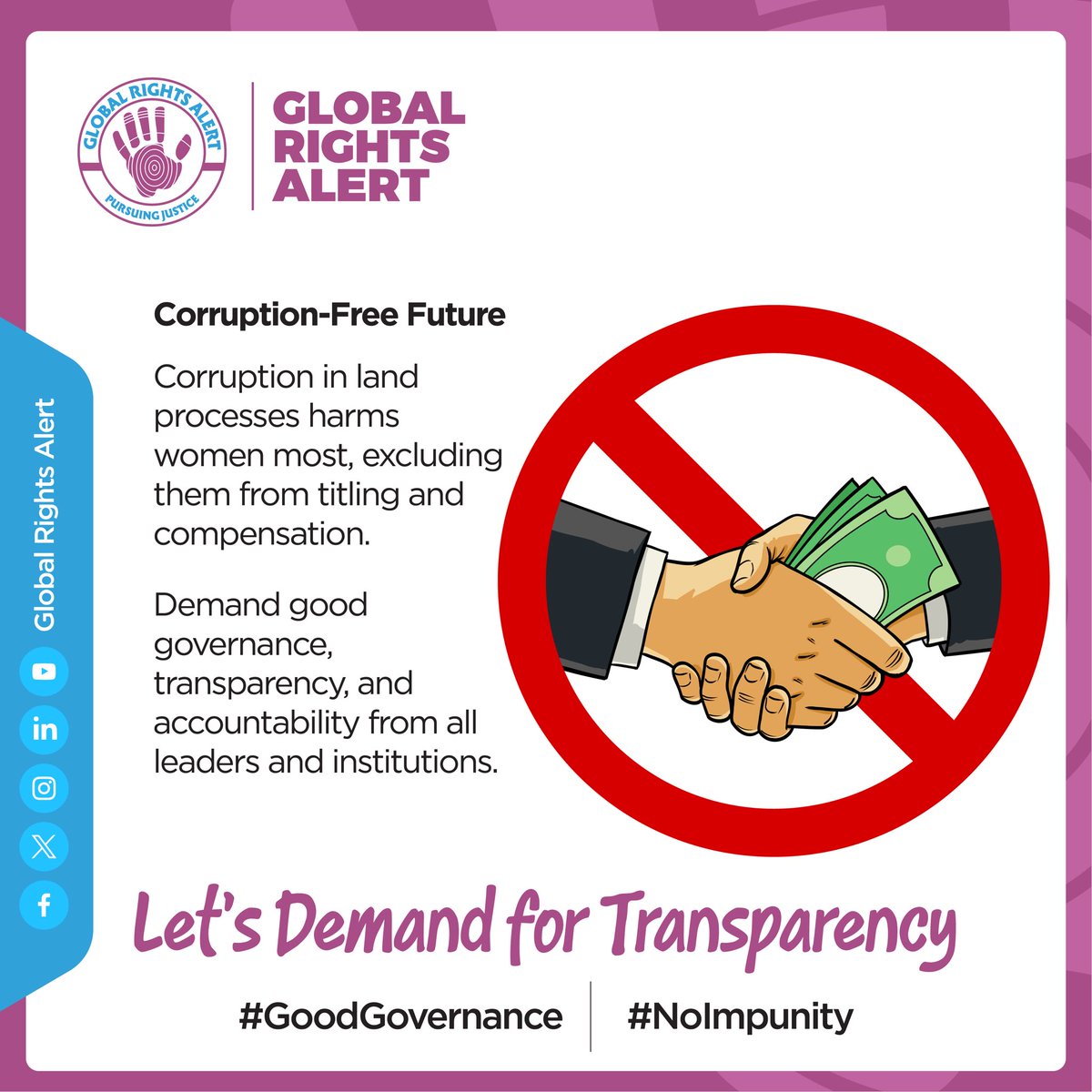 graUganda's tweet image. According to the Corruption Perception Index 2024, Uganda ranked 140 out of 180. Corruption in matters surrounding land silences many voices, especially those of marginalised groups, including women. This context demands policy measures to ensure transparency and accountability…