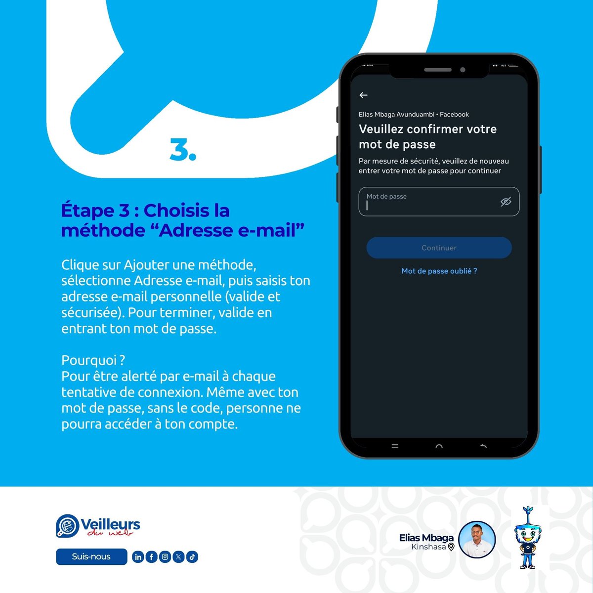 veilleursduweb's tweet image. Tu as déjà eu peur de te faire pirater ton compte Facebook ?
Tu n’es pas seul.e 🥹 Les piratages, vols d’identité et fuites de données sont de plus en plus fréquents.

Aujourd’hui, un simple mot de passe ne suffit plus.
La double authentification (2FA) ajoute une barrière de…