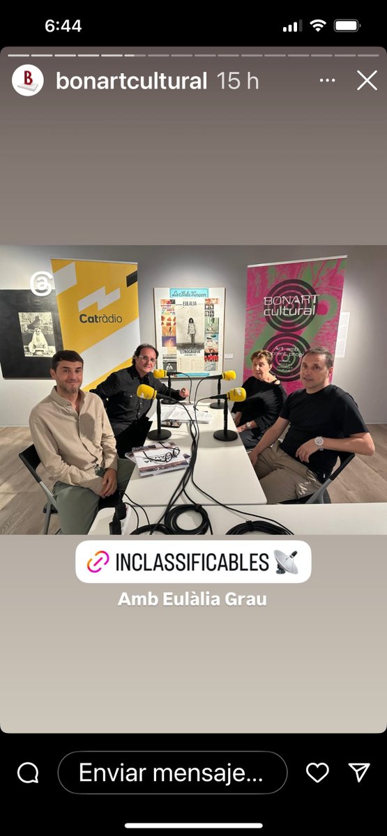 Aquest dimarts 15 juliol a ANDORRA
enregistrant el primer podcast
de la TERCERA TEMPORADA
d' INCLASSIFICABLES
<a href="/CatalunyaRadio/">Catalunya Ràdio</a> <a href="/som3cat/">3Cat</a>

Direcció i conducció:
<a href="/Escamilla_David/">David Escamilla Imparato</a> &amp; <a href="/RicardPlanasC/">Ricard Planas Camps</a>

Estrenem temporada
amb una star internacional
l'artista EULÀLIA GRAU
<a href="/bonartcultural/">bonart cultural</a>