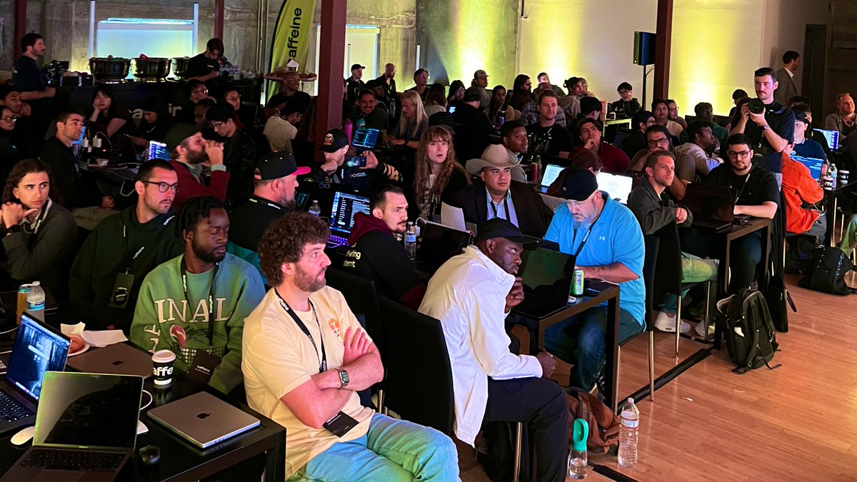 Hackathons are boring
Not anymore ☕️
<a href="/caffeineai/">caffeine</a> 

Software creation is now accessible to everyone. 

What a day it was. A full immersion in the future. Thanks to everyone that made this happen. 🧡
 
💬 One participant told me: I didn’t know hackathons were this fun.

80 builders