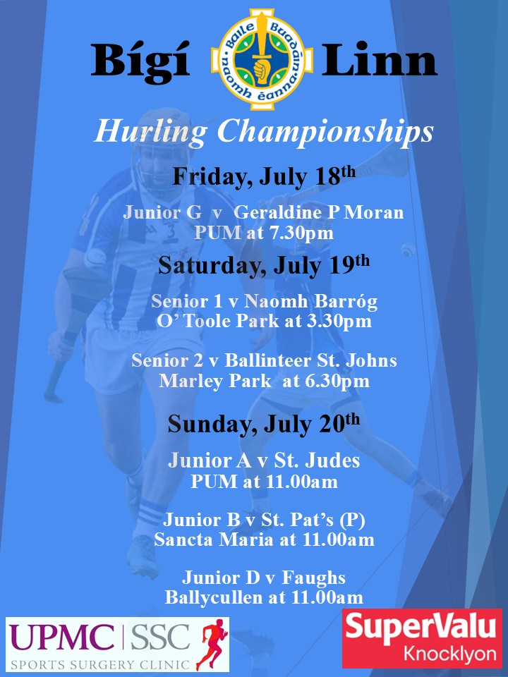 Championship Action this weekend...Bígí Linn