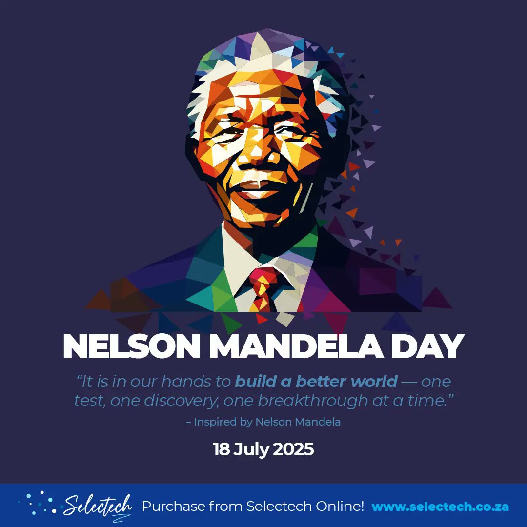 SelectechZA's tweet image. At Selectech, we know that progress starts with action — in the lab, in our communities, and in our everyday choices. 🧪⚙️💙
Inspired by Madiba’s words&quot;
&quot;It is in our hands to build a better world — one test, one discovery, one breakthrough at a time.&quot; selectech.co.za