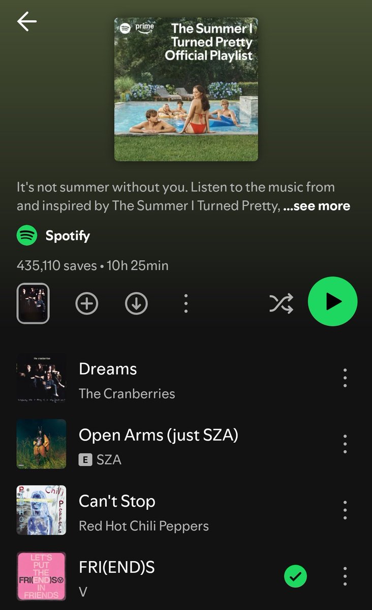 taedailypraise's tweet image. FRI(END)S by V was played during ‘The Summer I Turned Pretty’ a popular American romantic drama TV series on Amazon Prime Video , and it&apos;s also added in the official playlist