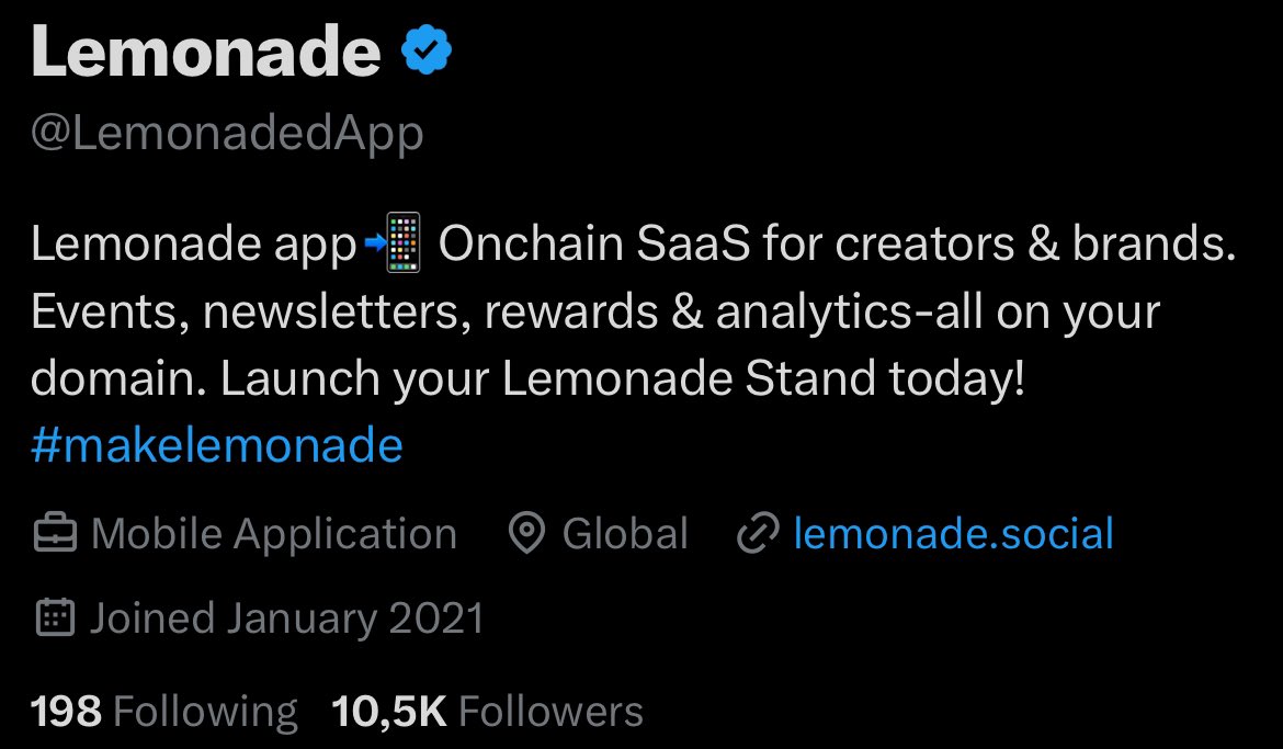 LemonadedApp's tweet image. We have reached 10,5K followers. No paid ads, no KOLs, no shill. Just an honest community of creators and believers. For some a small number, for us, it means the world. Thank you to each one of you for your time and support 🍋❤️ Let’s #makelemonade