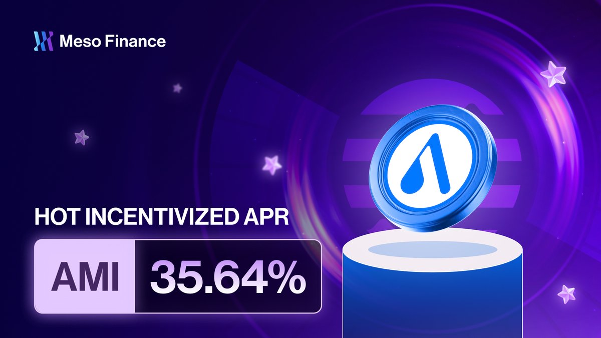 Meso Finance (@meso_finance) on Twitter photo โก๏ธ ๐๐๐ ๐ข๐ง ๐ญ๐ก๐ ๐๐ฉ๐จ๐ญ๐ฅ๐ข๐ ๐ก๐ญ: ๐๐๐ซ๐ง ๐๐ฏ๐๐ซ ๐๐.๐๐% ๐๐ฎ๐ฉ๐ฉ๐ฅ๐ฒ ๐๐๐!
This weekโs yield leader on <a href="/Meso_Finance/">Meso Finance</a>? Itโs $AMI - delivering an impressive 35.64% APR for suppliers.
Whether youโre optimizing idle capital or stacking yield in the <a href="/Aptos/">Aptos</a> โก๏ธ ๐๐๐ ๐ข๐ง ๐ญ๐ก๐ ๐๐ฉ๐จ๐ญ๐ฅ๐ข๐ ๐ก๐ญ: ๐๐๐ซ๐ง ๐๐ฏ๐๐ซ ๐๐.๐๐% ๐๐ฎ๐ฉ๐ฉ๐ฅ๐ฒ ๐๐๐!
This weekโs yield leader on <a href="/Meso_Finance/">Meso Finance</a>? Itโs $AMI - delivering an impressive 35.64% APR for suppliers.
Whether youโre optimizing idle capital or stacking yield in the <a href="/Aptos/">Aptos</a>