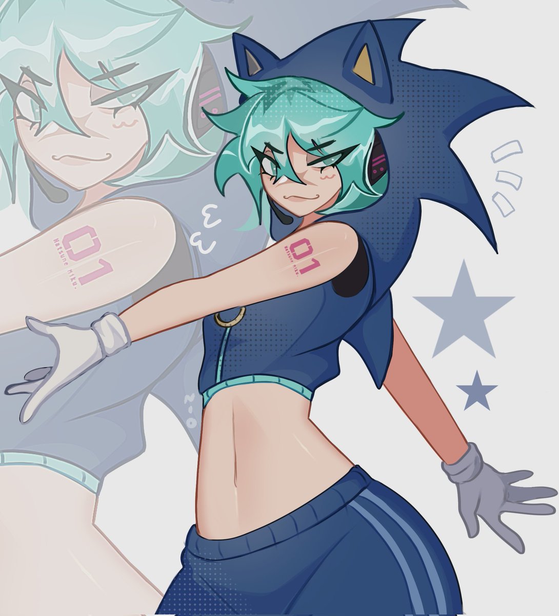 nioquii's tweet image. miku sonic #HatsuneMiku #HatsuneMikuArt #vocaloidfanart
