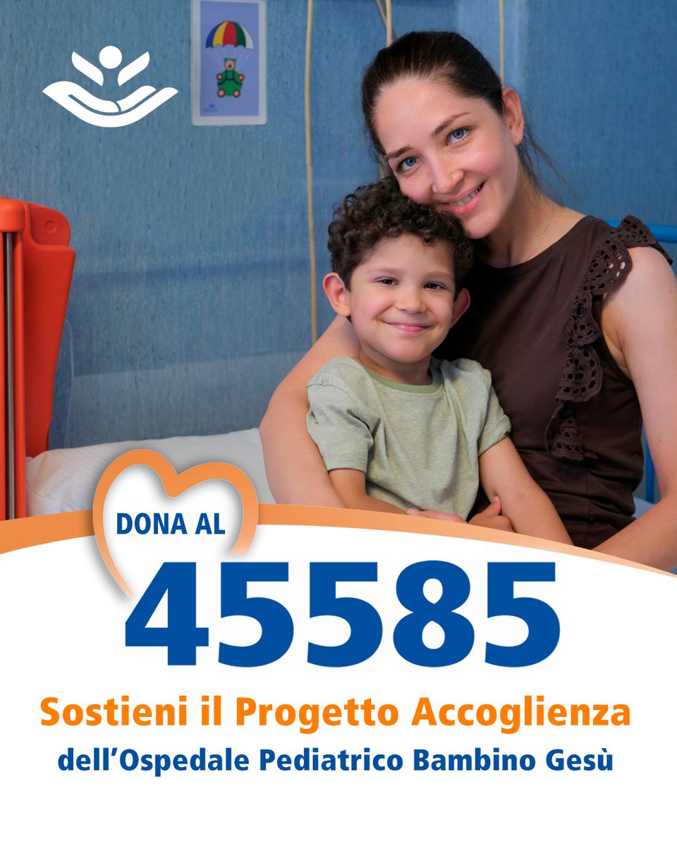 Rai per la Sostenibilità - ESG (@raisostenibile) on Twitter photo #RaccoltaFondi della Fondazione Bambino Gesù a sostegno del Progetto Accoglienza dedicato alle famiglie provenienti da tutta Italia e dall’estero al seguito dei bambini ricoverati per lunghi periodi all’Ospedale Pediatrico <a href="/bambinogesu/">Bambino Gesù</a>.
#NumeroSolidale 45585
#vitecheaiutanolavita #RaccoltaFondi della Fondazione Bambino Gesù a sostegno del Progetto Accoglienza dedicato alle famiglie provenienti da tutta Italia e dall’estero al seguito dei bambini ricoverati per lunghi periodi all’Ospedale Pediatrico <a href="/bambinogesu/">Bambino Gesù</a>.
#NumeroSolidale 45585
#vitecheaiutanolavita