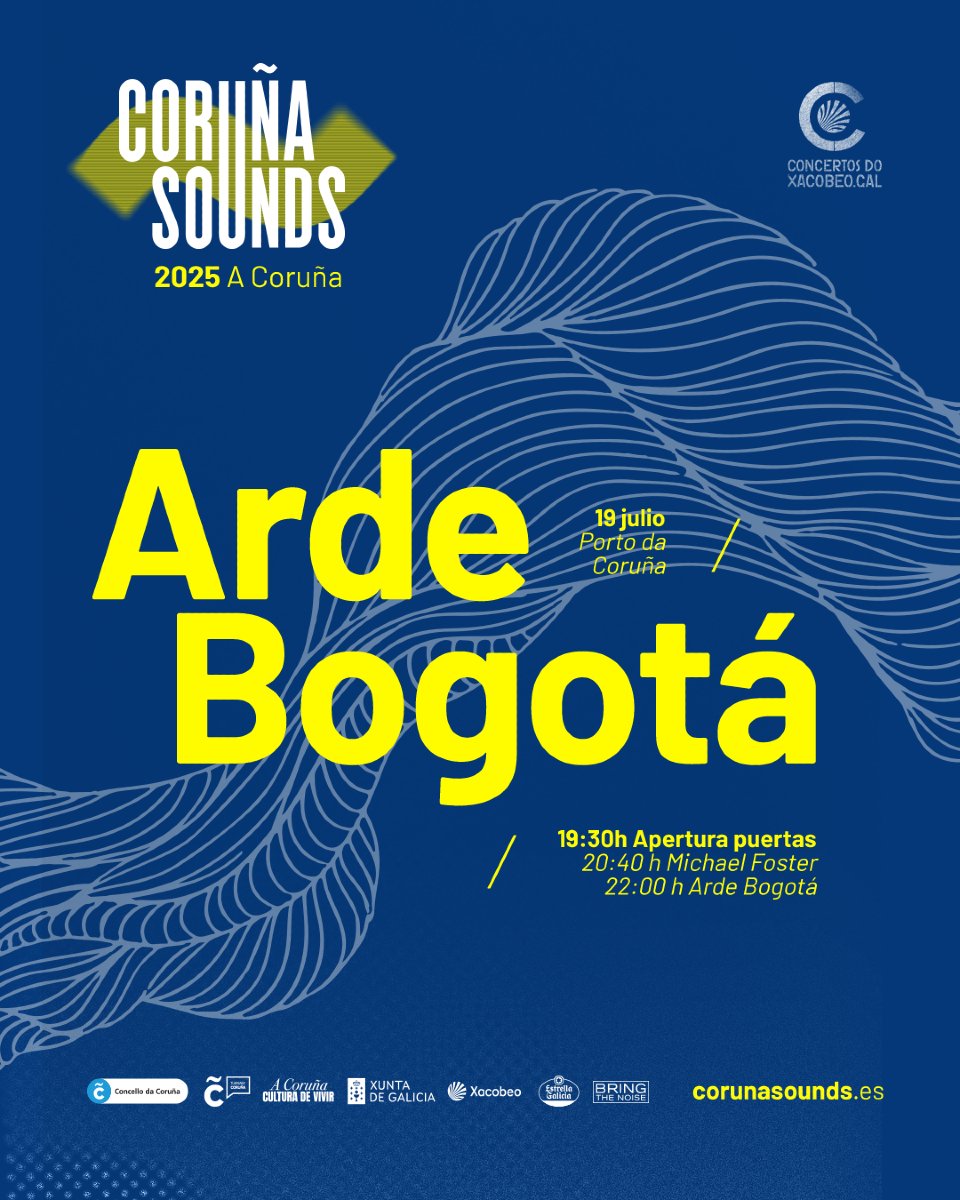 corunasounds's tweet photo. Vamos a vivir un concierto increíble este sábado 🤩

Llenazo absoluto para ver en directo a Arde Bogotá en A Coruña

HORARIOS:

19:30 h Apertura de Puertas
20:40 h Michael Foster
22:00 h Arde Bogotá

@ConcelloCoruna  @Cultura_Coruna  @estrellagalicia  @CulturaXunta  @Turgalicia https://t.co/WCMceDYI7Z