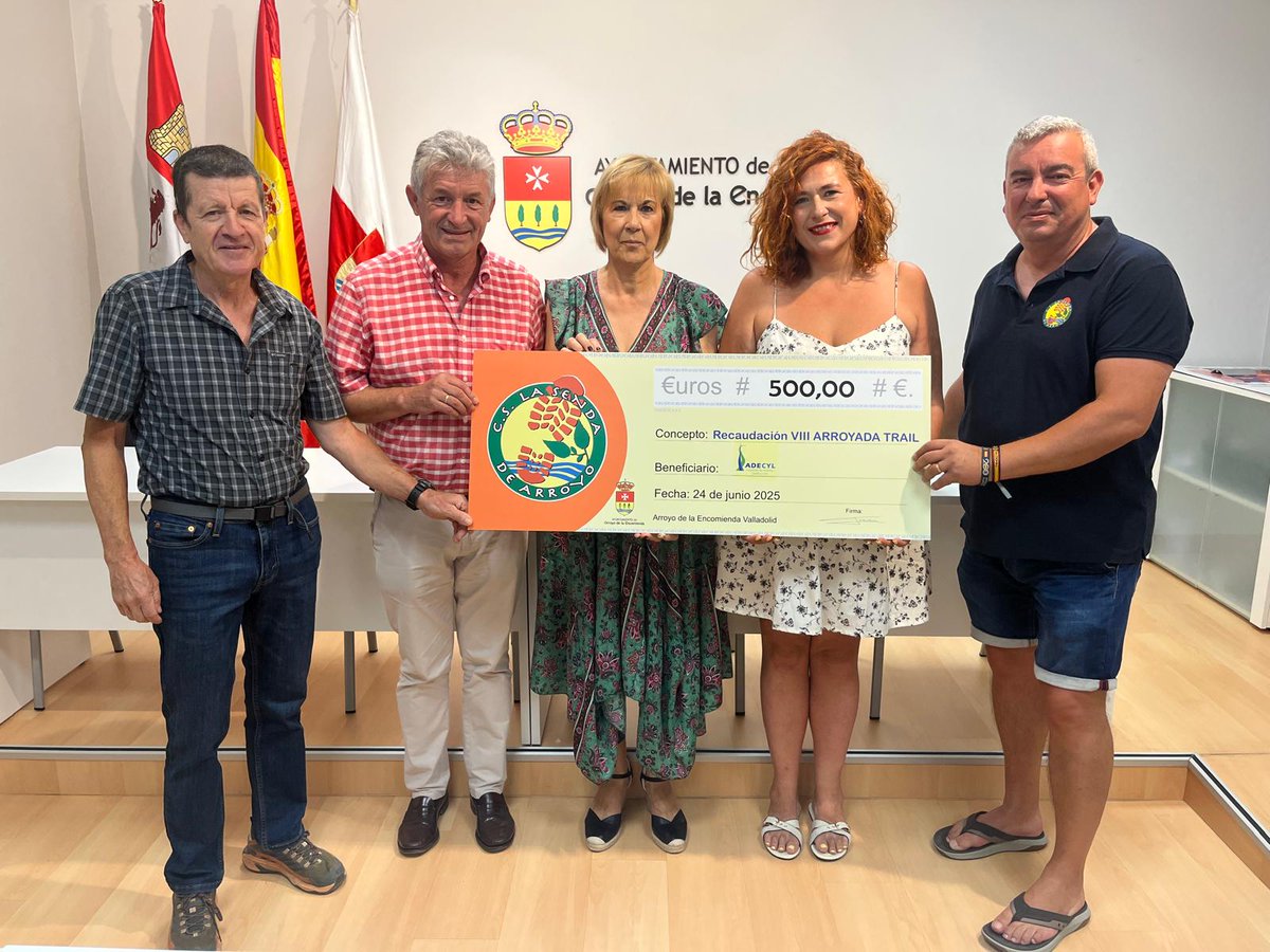 🫱🏻‍🫲🏼 El club @LaSendadeArroyo ha hecho entrega hoy del donativo recaudado en la última edición de la <a href="/ArroyadaTrail/">Arroyada Trail</a> en favor de <a href="/AdecylCyL/">ADECYL</a>