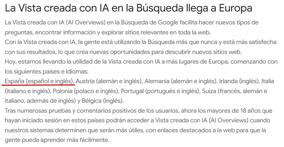 carlos_darko's tweet image. En teoría las AI Overviews sólo respondían en español o inglés aquí en España ¿no?

Al menos eso ponía la documentación cuando las lanzaron a finales de marzo.

Me están apareciendo respuestas en catalán, francés o japonés, por poner algunos ejemplos.