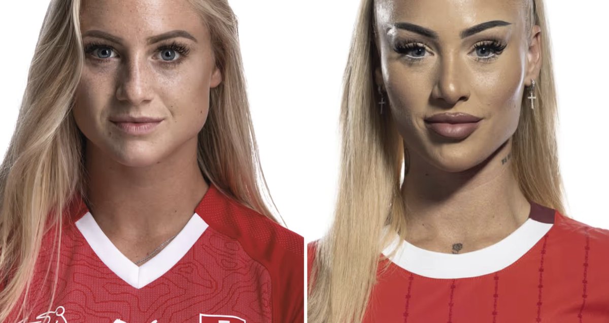 Ich habe eine Frage: Warum machen Frauen das?
Links 2018 - rechts 2024 - Alisha Lehmann