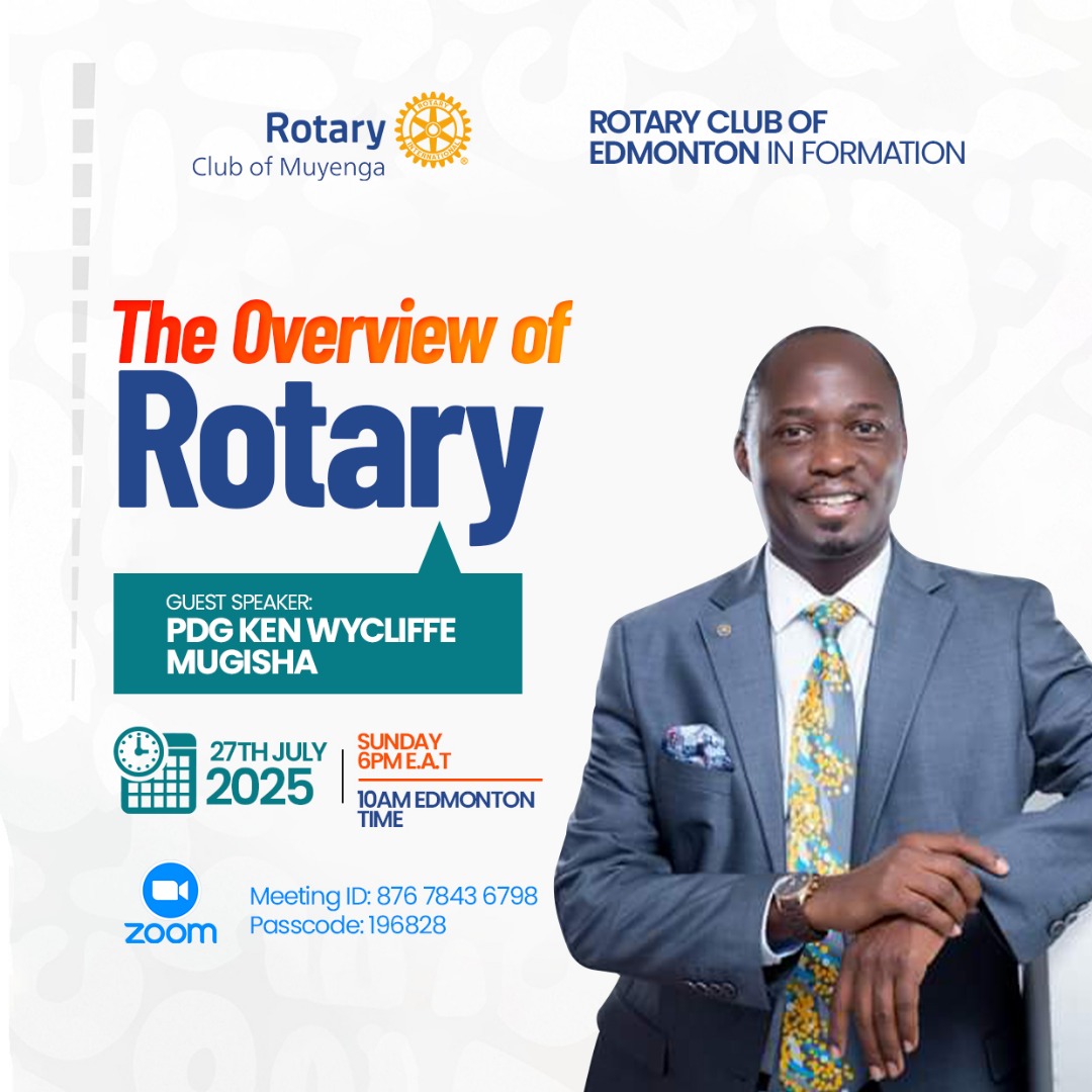 aninyesiga's tweet image. RC Muyenga, proud sponsor of the E-Club of Edmonton Ugandans in Formation, invites the Rotary fraternity and friends to their inaugural Rotary meeting.
Please join us as we embark on this exciting new journey, one that promises to bring more hearts and hands to our mission of…